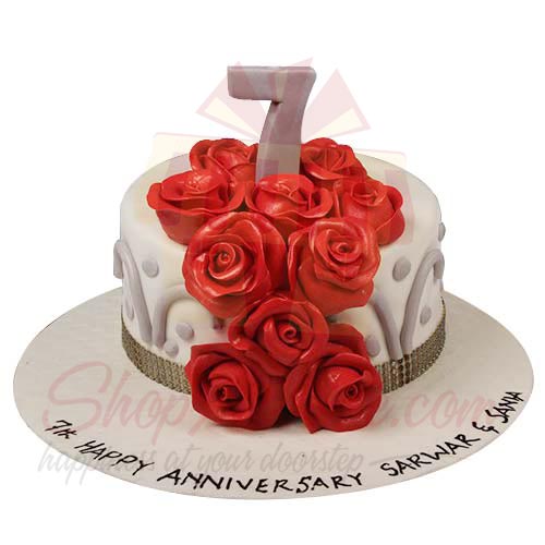 7th birthday cake, 7th anniversary cake - Stock Illustration [79396918] -  PIXTA