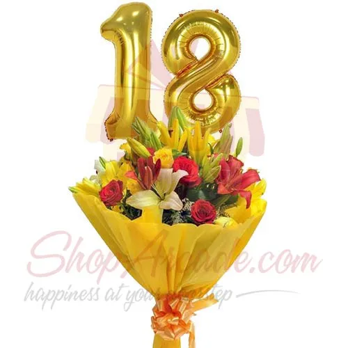 Number Balloon Bouquet Double Number