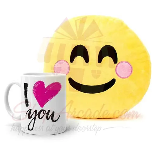 I Love You Cushion With Mug