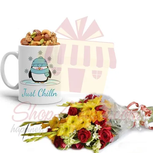 Winter Mug With Bouquet