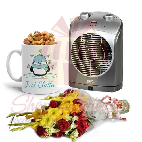 Winter Mug With Bouquet And Heater