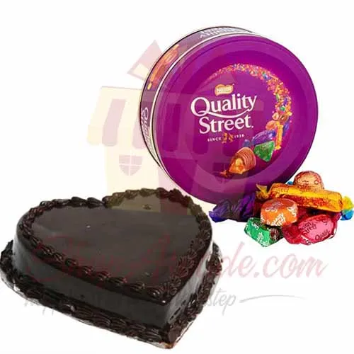 Quality Street With Heart Cake