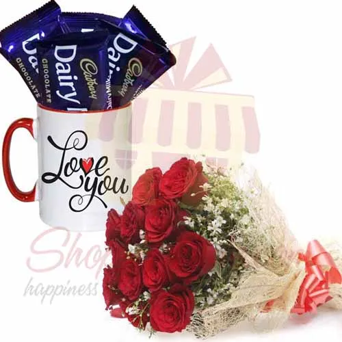 Choc Love Mug With Roses