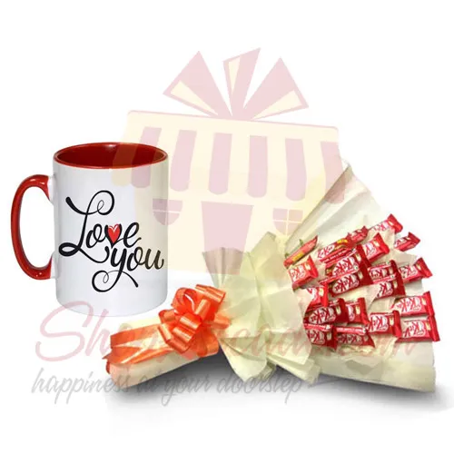 Kit Kat Bouquet With Love Mug