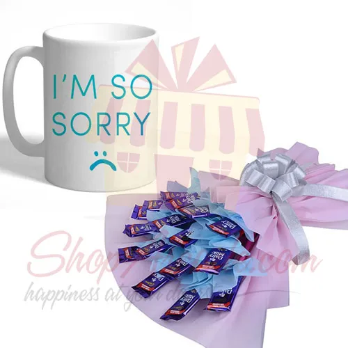 Dairy Milk Bouquet With Sorry Mug