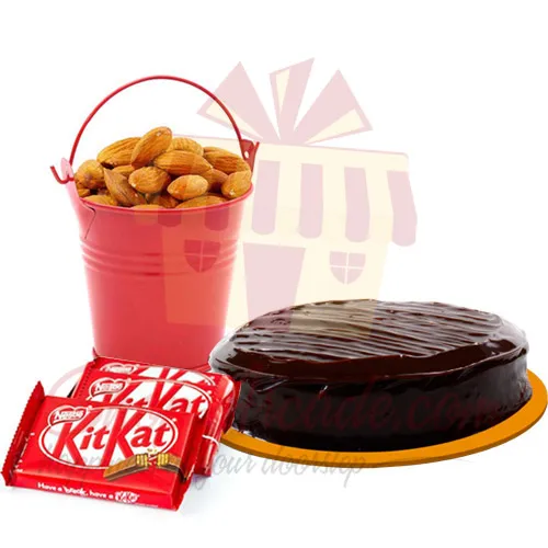 Almond Bucket With Kit Kat And Cake