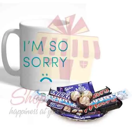 Sorry Mug With Choc Tray