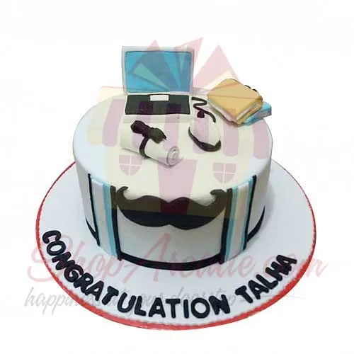 Mustache Cake 6lbs Black And Brown