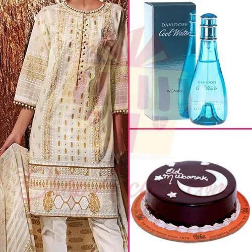 Eid Cake With Perfume And Suit