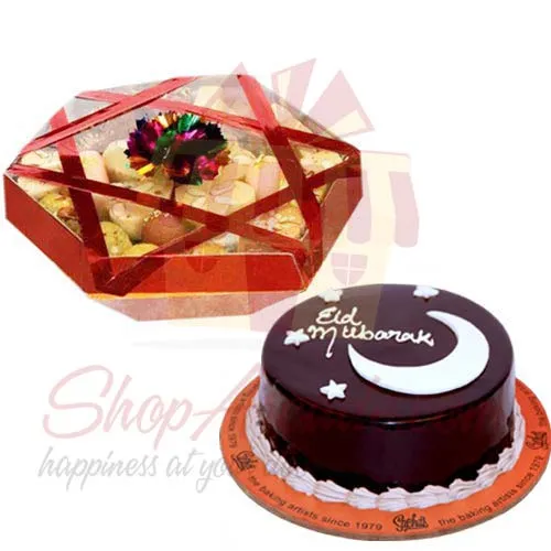Eid Cake With Mithai Tokra
