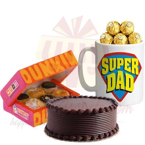 Choco Mug With Cake And Donuts