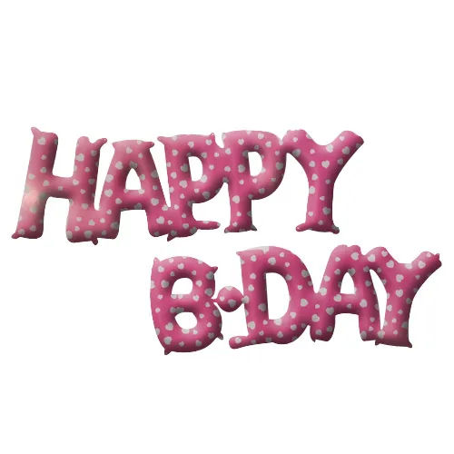 Happy B Day Balloon Heart Print