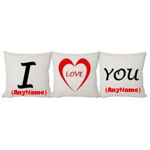 3 Cushion Set of I love You Mug