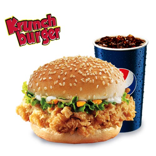 Send food meal kfc krunch burger with drink Gift to Pakistan - Item # 3406