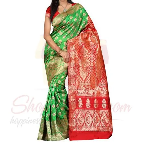 Green Banarsi Saree