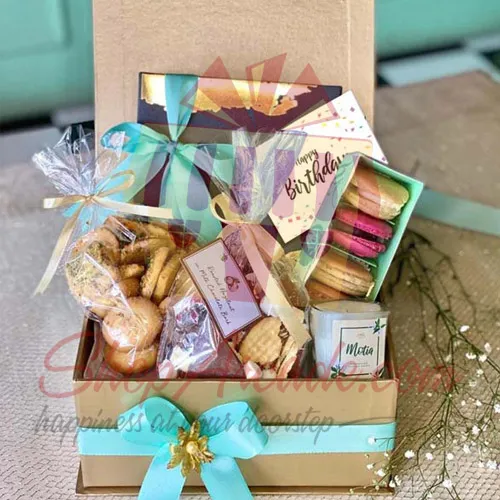 Gold Hamper With Charcoal Grey Box By Lals