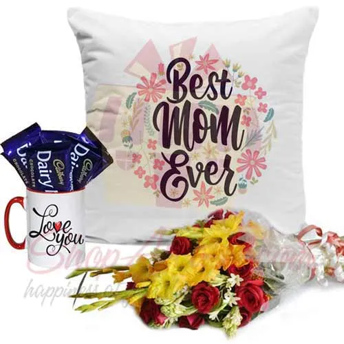 Choc Love Mug Cushion Flowers For Mom