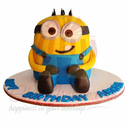 Minion Fondant Cake Black And Brown