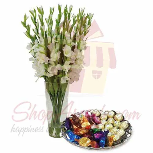 Glads With Choc Tray