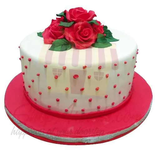 Red Rose Cake Black And Brown