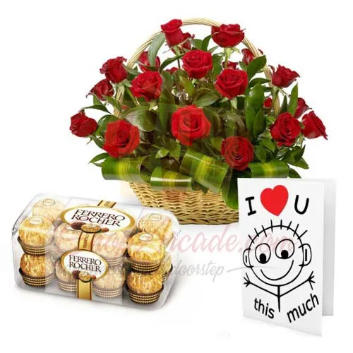 Chocs With Rose Basket
