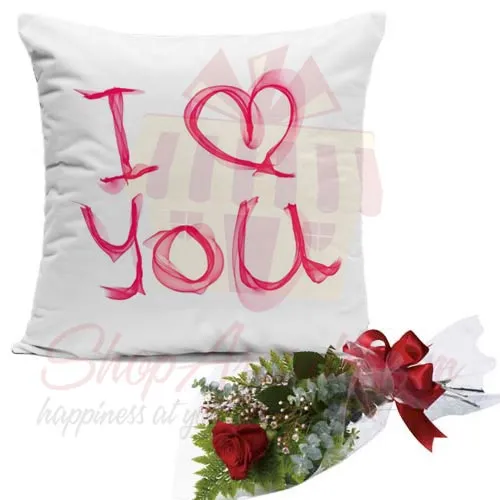 Single Rose With Cushion