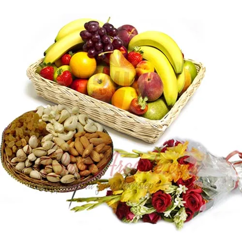 Flowers With Nuts N Fruits